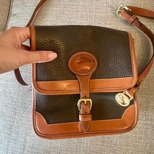 Vintage Brown Leather Dooney & Bourke Crossbody Purse